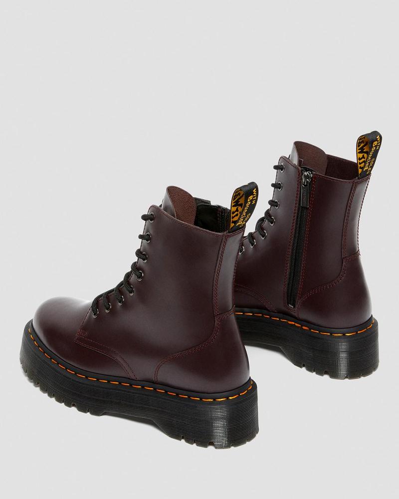 Botas Plataforma Dr Martens Jadon Smooth Cuero Mujer Vino | MX 535BEX